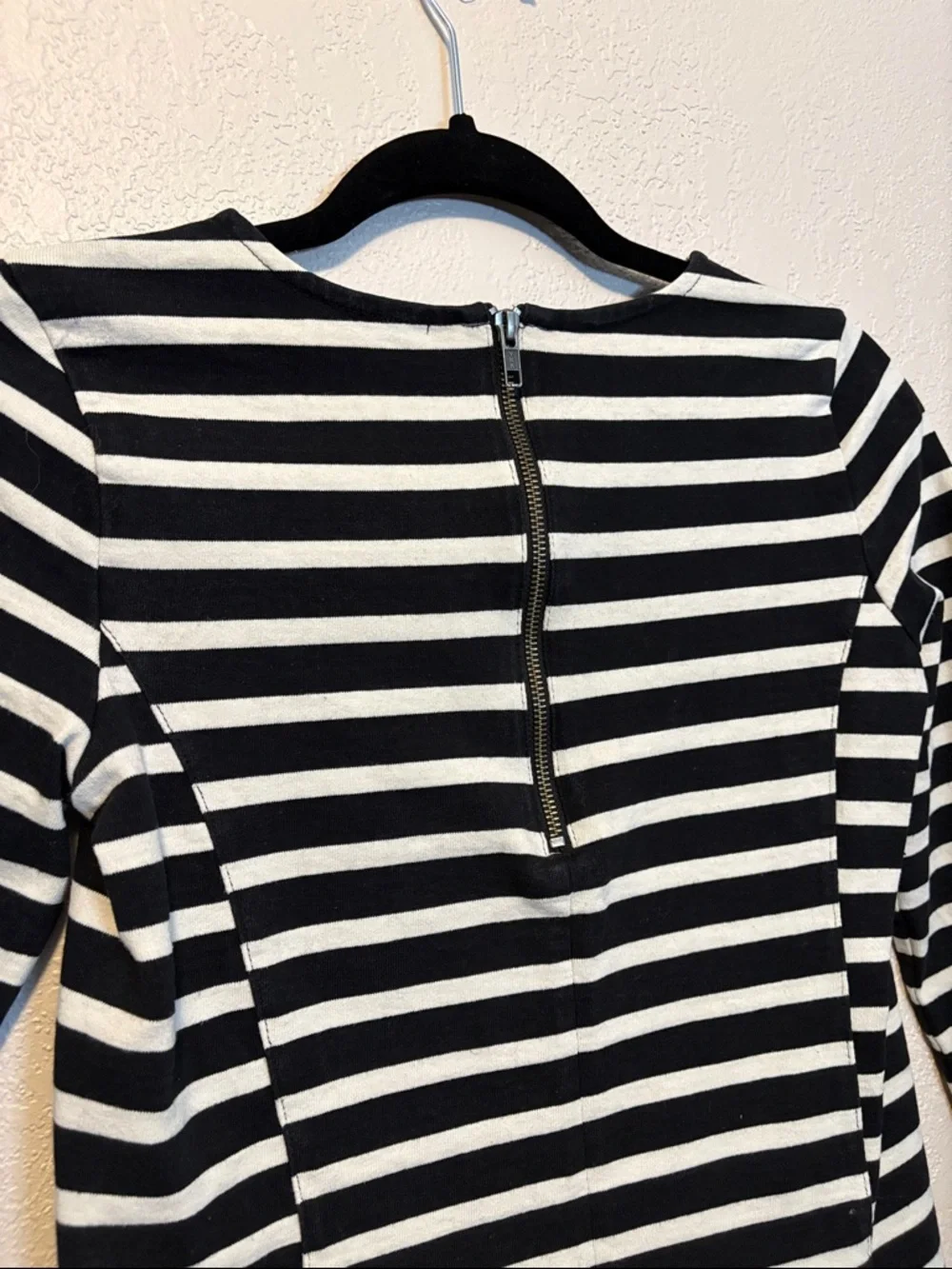 J. Crew Black & Cream Stripe Top XS